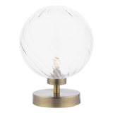 Esben Touch Table Lamp Antique Brass With Closed Glass