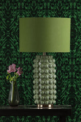 Etzel Table Lamp Green Antique Brass With Shade