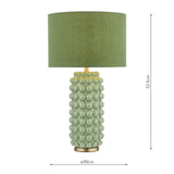 Etzel Table Lamp Green Antique Brass With Shade