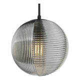 Evander Single Pendant Matt Black and Smoked Glass