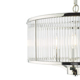 Evelyn 3 Light Pendant Polished Nickel and Glass
