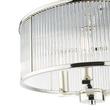 Evelyn 3 Light Pendant Polished Nickel and Glass