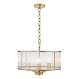 Evelyn 3 Light Pendant Antique Bronze and Glass