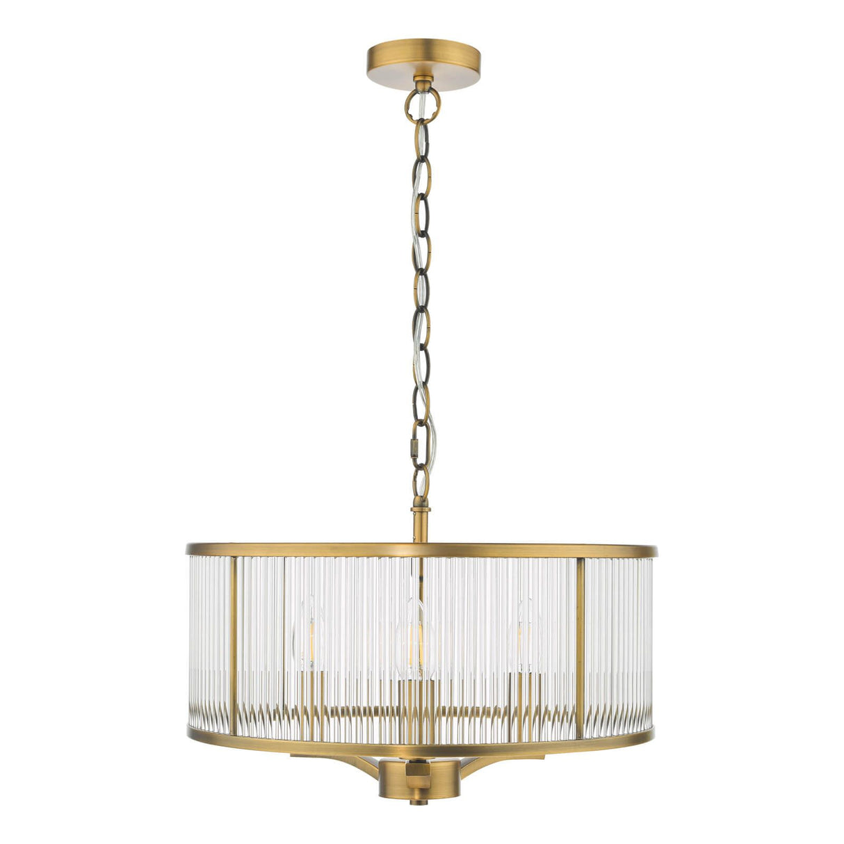 Evelyn 3 Light Pendant Antique Bronze and Glass