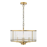 Evelyn 3 Light Pendant Antique Bronze and Glass