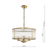Evelyn 3 Light Pendant Antique Bronze and Glass