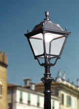 Elia Tabor 11W E27 LED CCT, Classic Post Lantern, Black/Clear