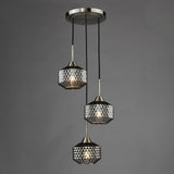 Fabrienne 3 Light Cluster Pendant Satin Nickel and Smoked Glass