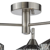 Fabrienne 3 Light Semi-Flush Satin Nickel and Smoked Glass