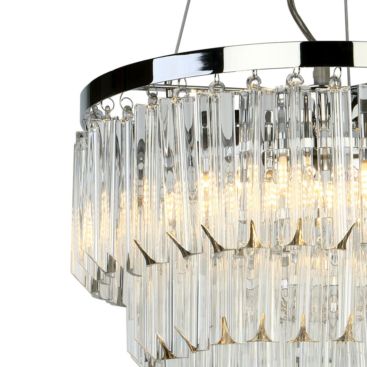 Fame 5 Light Pendant Polished Chrome Glass