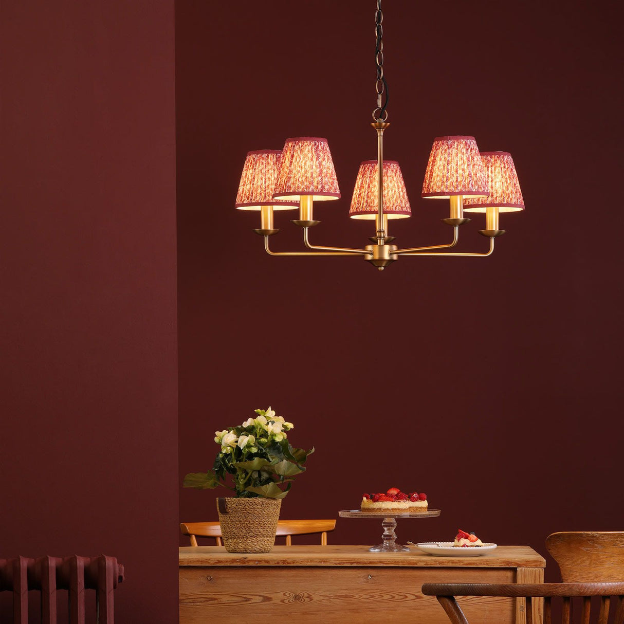 Favian 5 Light Pendant Matt Bronze With Shade