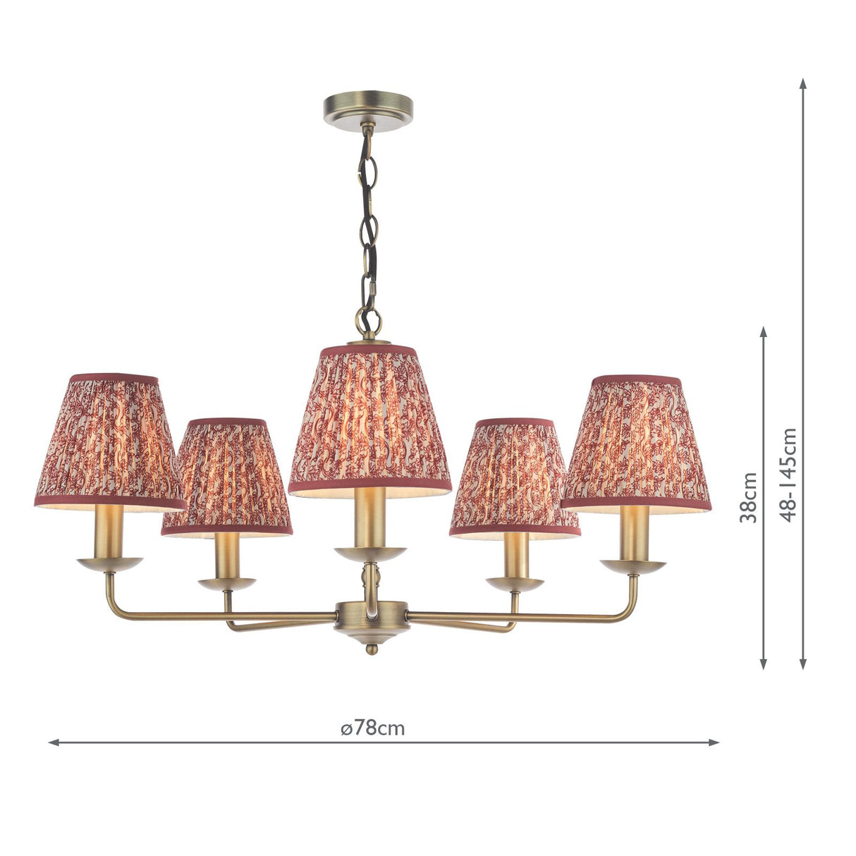 Favian 5 Light Pendant Matt Bronze With Shade