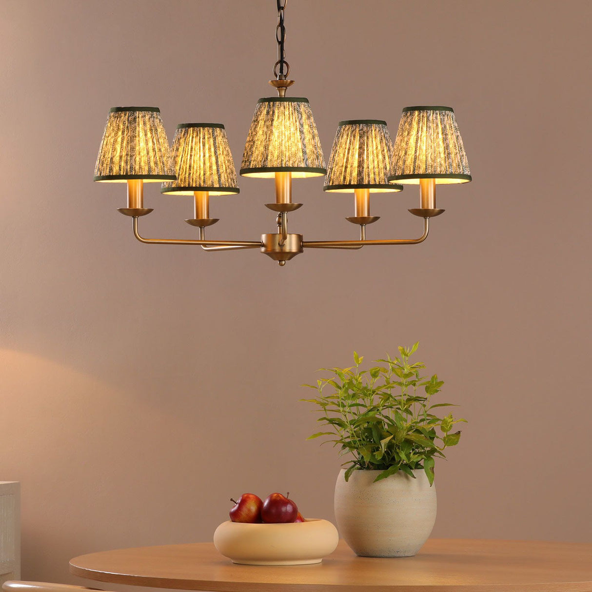 Favian 5 Light Pendant Matt Bronze With Shade