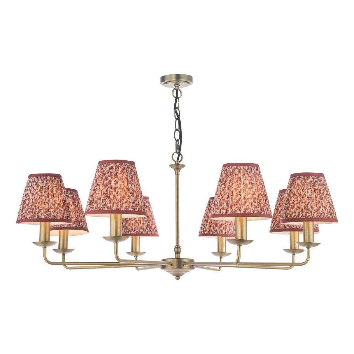 Favian 8 Light Pendant Matt Bronze With Shade