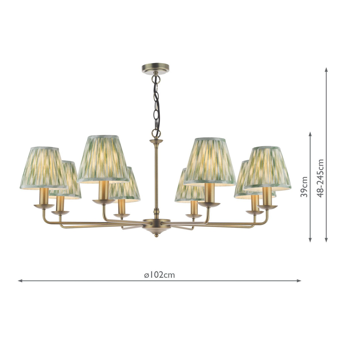 Favian 8 Light Pendant Matt Bronze With Shade