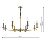 Favian 8 Light Pendant Matt Bronze Fitting Only