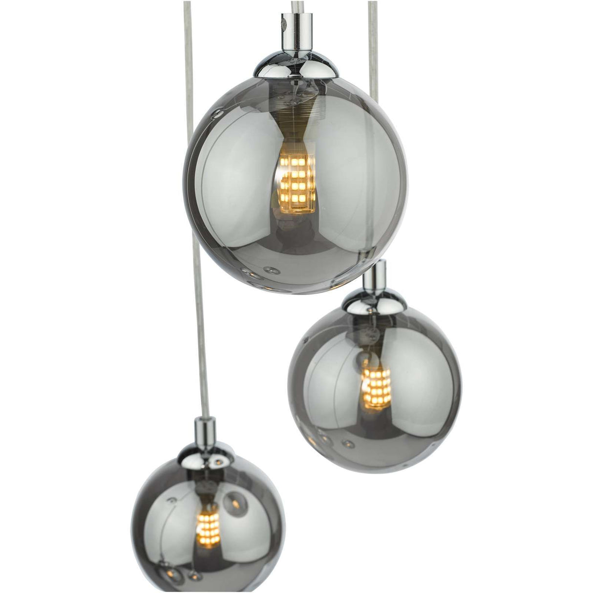 Federico 5 Light Cluster Pendant Polished Chrome With Smoked Glass