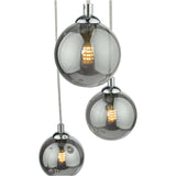 Federico 5 Light Cluster Pendant Polished Chrome With Smoked Glass