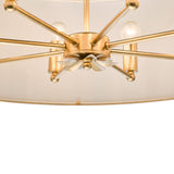 Fenella 8 Light Pendant Gold Leaf and Seagrass Shade