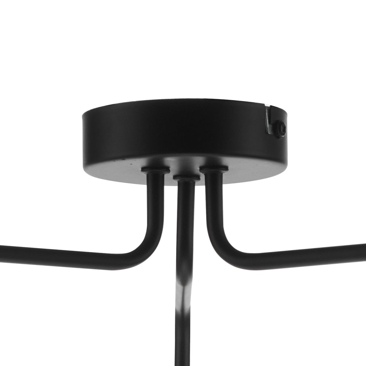 Feya 3 Light Semi Flush Matt Black With Smoked Glass