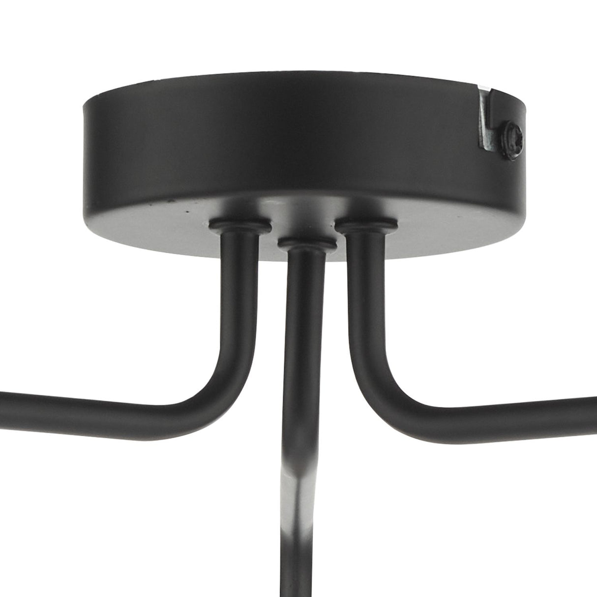 Feya 3 Light Semi Flush Matt Black With Opal Glass