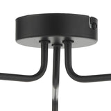 Feya 3 Light Semi Flush Matt Black With Opal Glass