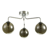 Feya 3 Light Semi Flush Polished Chrome With Smoked Glass