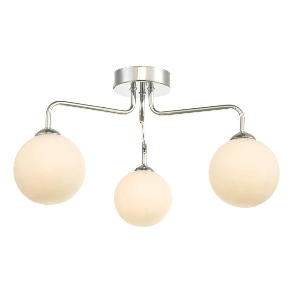 Feya 3 Light Semi Flush Polished Chrome With Opal Glass