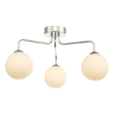 Feya 3 Light Semi Flush Polished Chrome With Opal Glass