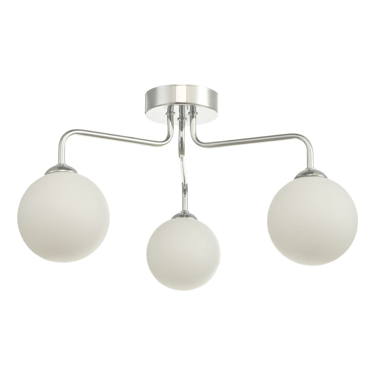 Feya 3 Light Semi Flush Polished Chrome With Opal Glass