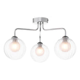 Feya 3 Light Semi Flush Polished Chrome With Clear/Opal Glass
