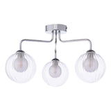 Feya 3 Light Semi Flush Polished Chrome With Clear/Opal Glass