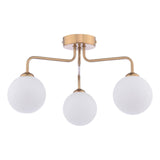 Feya 3 Light Semi-Flush Antique Bronze With Opal Glass