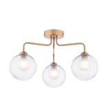Feya 3 Light Semi-Flush Antique Bronze With Clear/Opal Glass