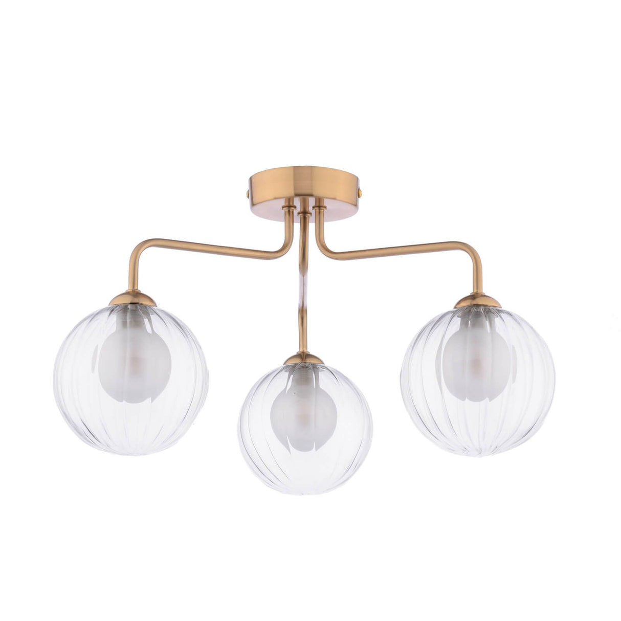 Feya 3 Light Semi-Flush Antique Bronze With Clear/Opal Glass