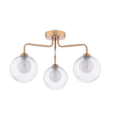 Feya 3 Light Semi-Flush Antique Bronze With Clear/Opal Glass