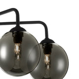 Feya 5 Light Semi Flush Matt Black With Smoked Glass