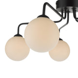 Feya 5 Light Semi Flush Matt Black With Opal Glass