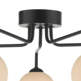 Feya 5 Light Semi Flush Matt Black With Opal Glass