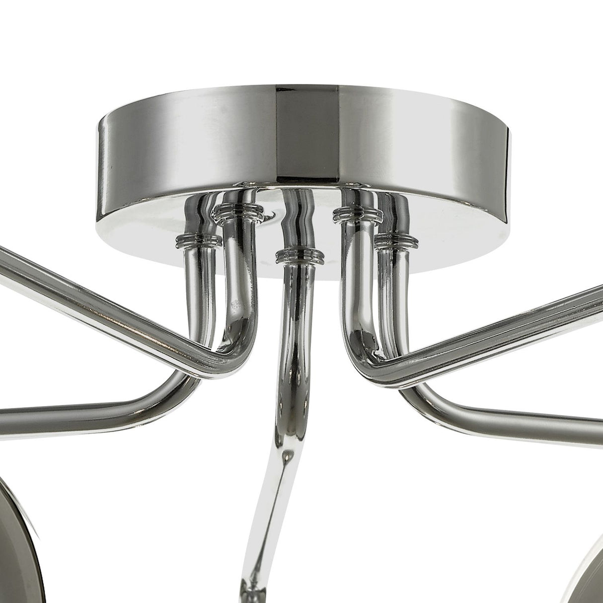 Feya 5 Light Semi Flush Polished Chrome With Smoked Glass
