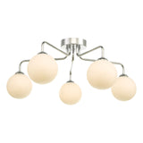 Feya 5 Light Semi Flush Polished Chrome With Opal Glass