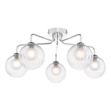 Feya 5 Light Semi Flush Polished Chrome With Clear/Opal Glass