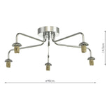 Feya 5 Light Semi Flush Polished Chrome Frame Only