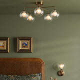 Feya 5 Light Semi-Flush Antique Bronze With Clear/Opal Glass
