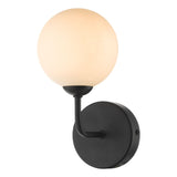Feya Wall Light Matt Black With Opal Glass