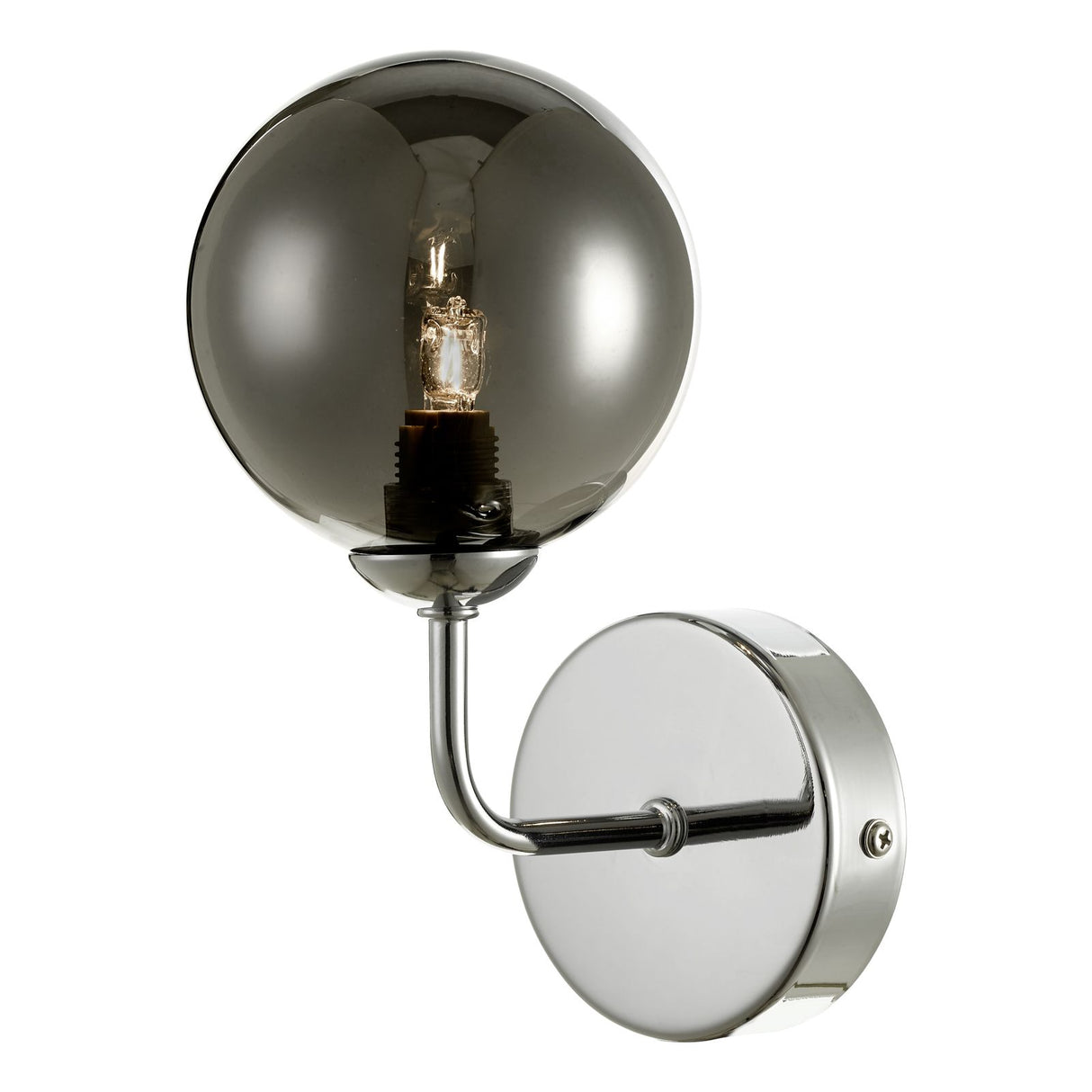 Feya Wall Light Polished Chrome With Smoked Glass