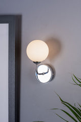 Feya Wall Light Polished Chrome With Opal Glass