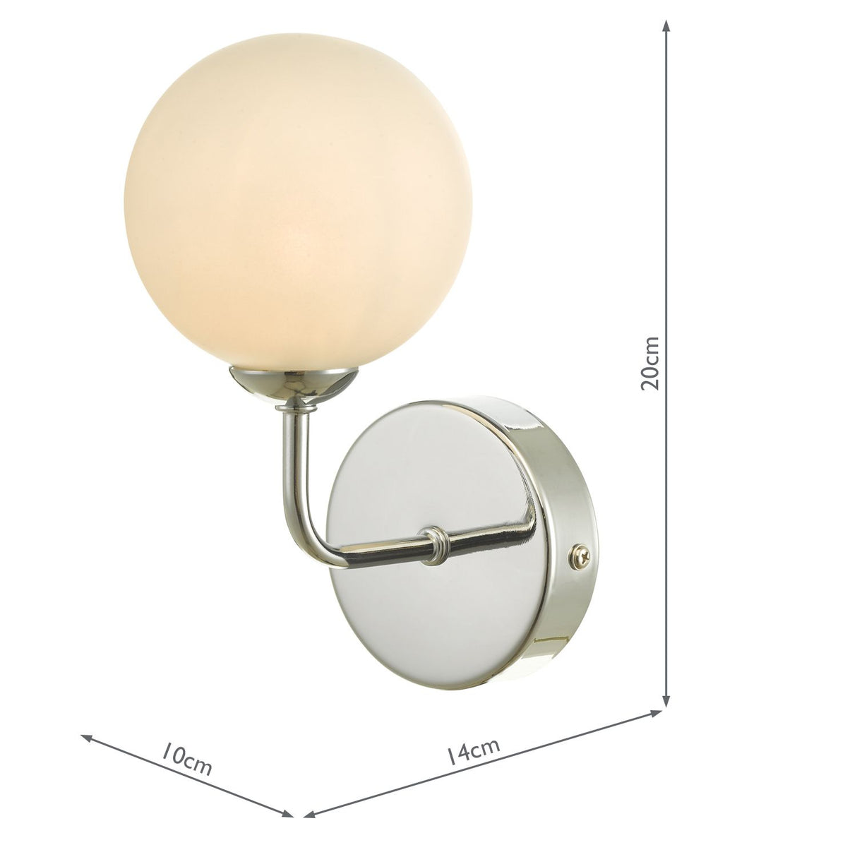 Feya Wall Light Polished Chrome With Opal Glass