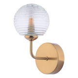 Feya Wall Light Antique Bronze With Ribbed Glass