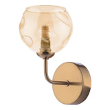 Feya Wall Light Antique Bronze With Organic Amber Glass